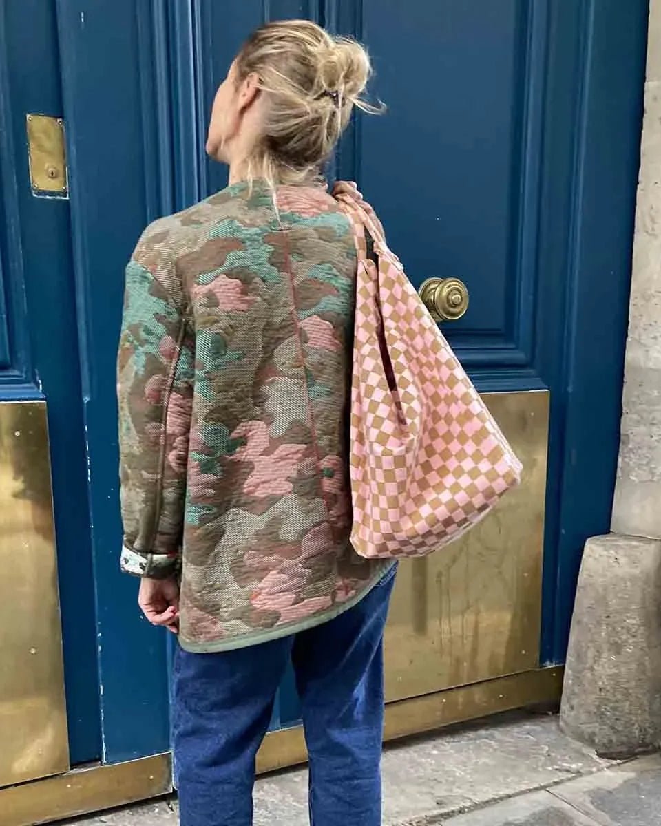 Rose in April - ELISA Einkaufstasche | Checks Strawerry/Caramel - Tasche - ROSA ECK -