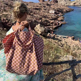 Rose in April - ELISA Einkaufstasche | Checks Strawerry/Caramel - Tasche - ROSA ECK -