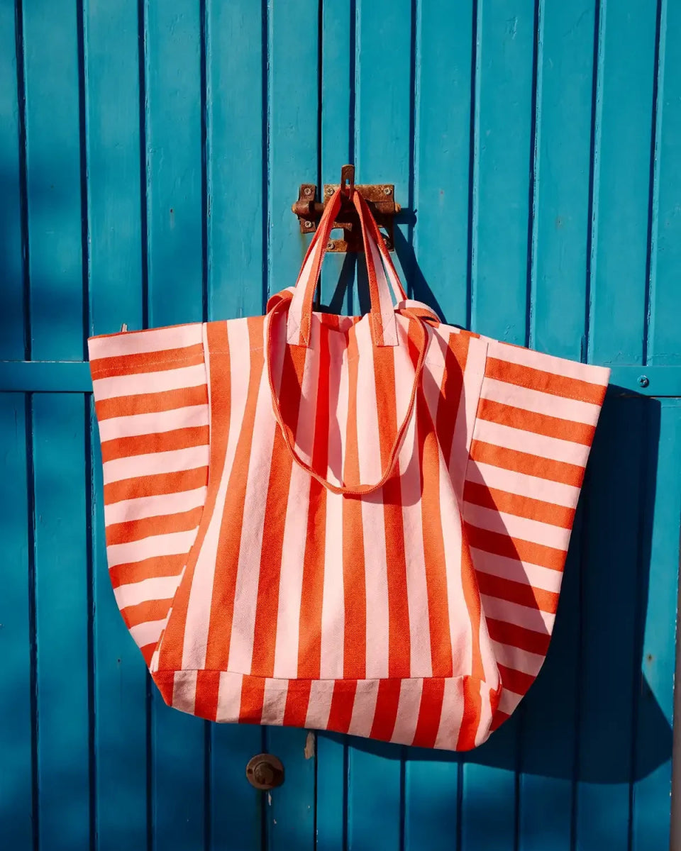 Rose in April - ELISA Einkaufstasche • Streifen Rot/Pink - Tasche - ROSA ECK Concept Store