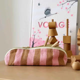 Rose in April - GASTON Federmäppchen • Stripes Caramel/Strawberry - Federmäppchen - ROSA ECK