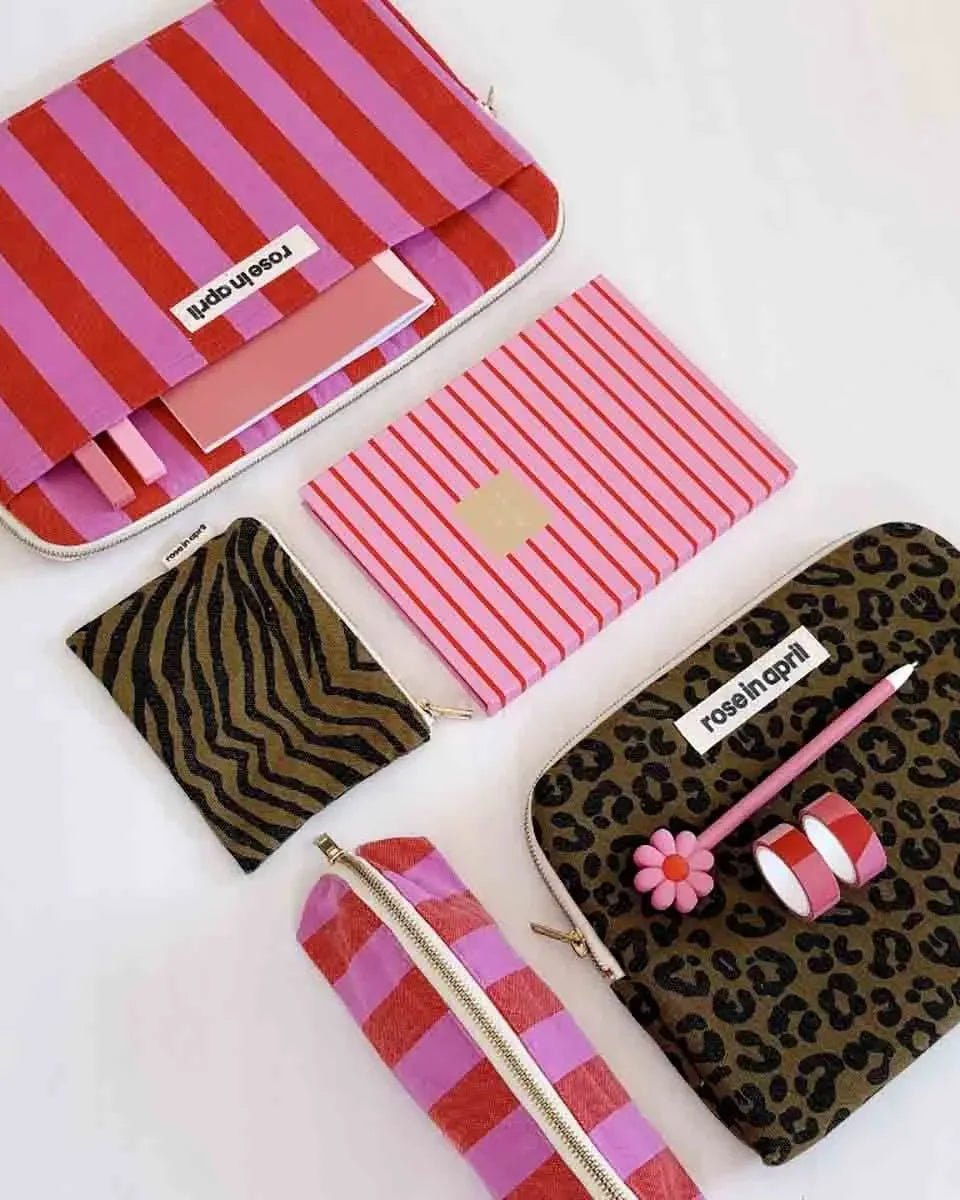 Rose in April - GASTON Federmäppchen • Stripes Orchid/Tomato - Federmäppchen - ROSA ECK