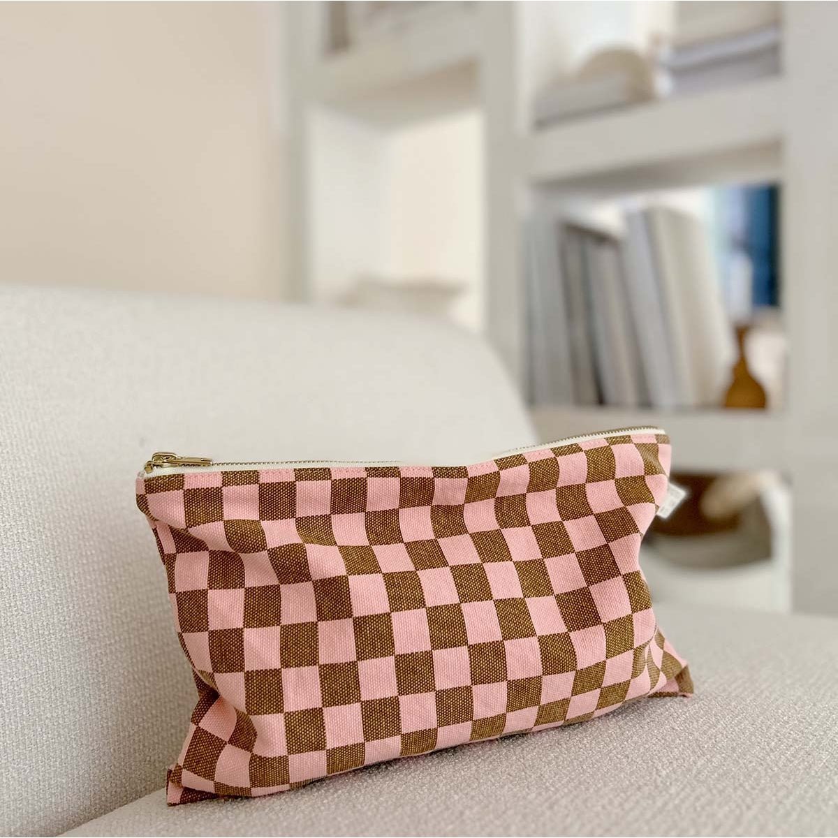 Rose in April - LILI Handtasche | Checks Strawberry - ROSA ECK - Beutel, Karo, Rosa