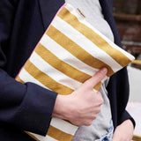 Rose in April - LILI Handtasche | Stripes Ecru/Caramel - ROSA ECK Concept Store