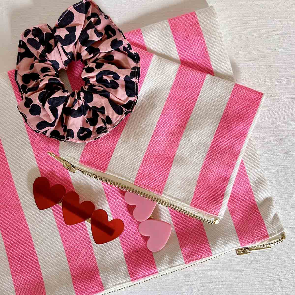 Rose in April - MARIE Mini - Beutel | Streifen Neonpink - ROSA ECK - Pink, Rosa,
