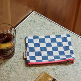 Rose in April - MARIE Mini - Beutel | Checks Ecru / Navy Blue - ROSA ECK - Blau, Karo,