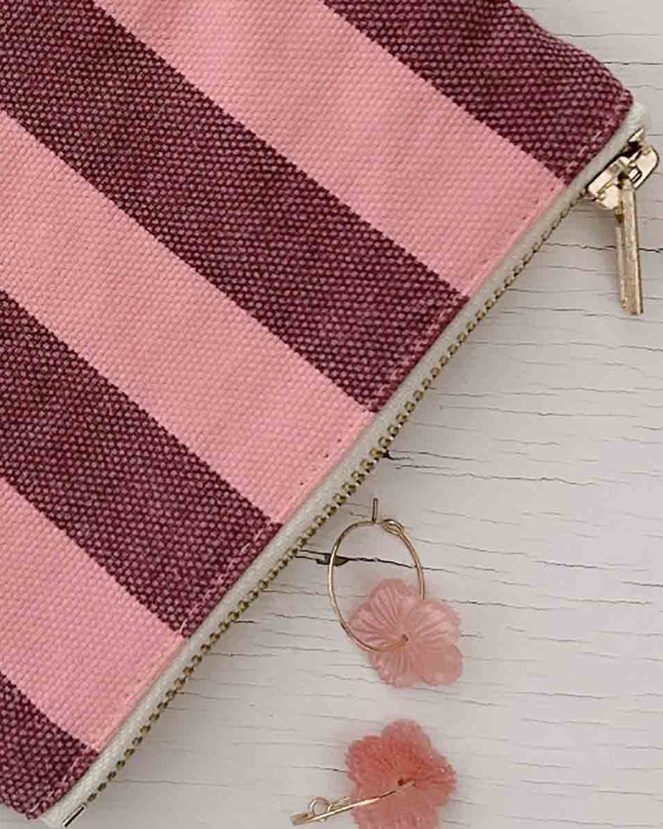 Rose in April - MARIE Mini - Beutel | Stripes Burgundy / Flamingo - Beutel - ROSA ECK -