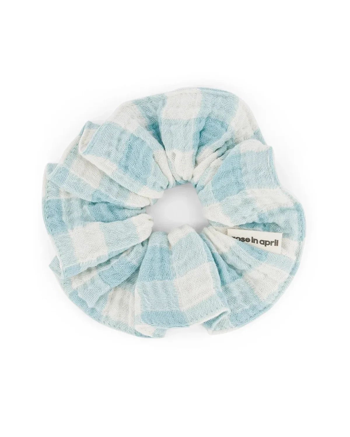 Rose in April - SCRUNCHIE Haargummi | Vichy Ecru - Blue - ROSA ECK Concept Store