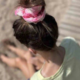 Rose in April - SCRUNCHIE Haargummi | Vichy Ecru - Neon Pink - ROSA ECK Concept Store