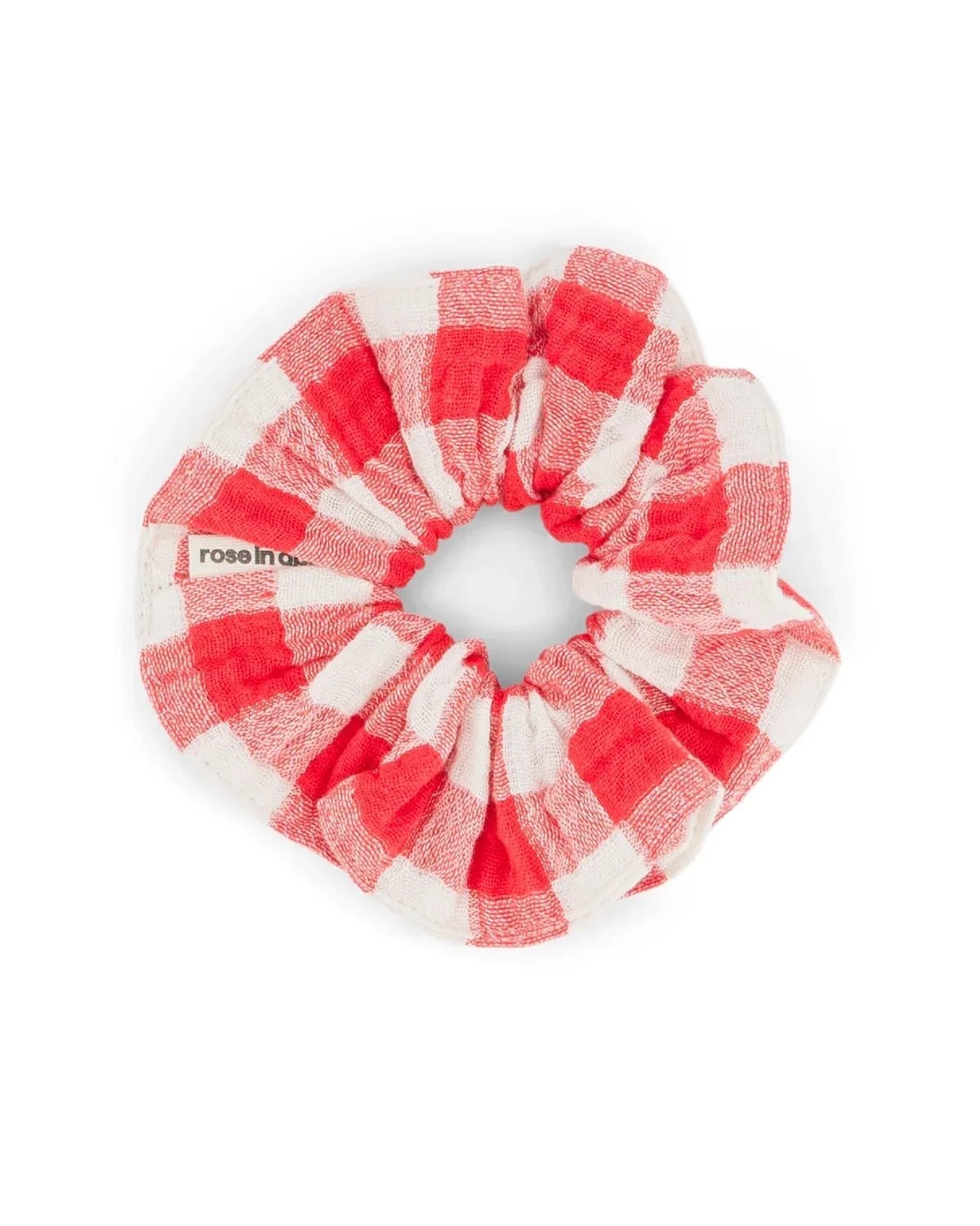 Rose in April - SCRUNCHIE Haargummi | Vichy Ecru - Tomato - ROSA ECK Concept Store