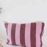 Rose in April - SOFIA Kleiner Kulturbeutel • Stripes Bordeaux/Bubble Pink - Beutel - ROSA ECK Concept Store