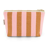 Rose in April - SOFIA Kleiner Kulturbeutel • Stripes Caramel/Strawberry - Beutel - ROSA ECK Concept Store