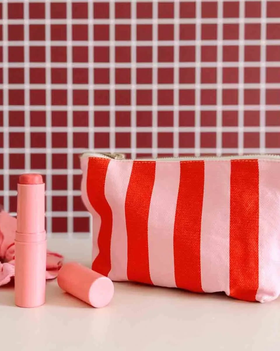 Rose in April - SOFIA Kleiner Kulturbeutel • Stripes Tomato/Candy - Beutel - ROSA ECK Concept Store