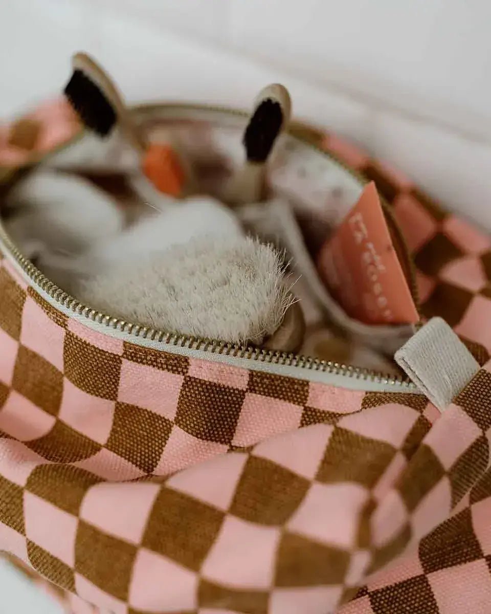 Rose in April - VIC Kulturbeutel • Checks Strawberry/Caramel - Beutel - ROSA ECK Concept Store