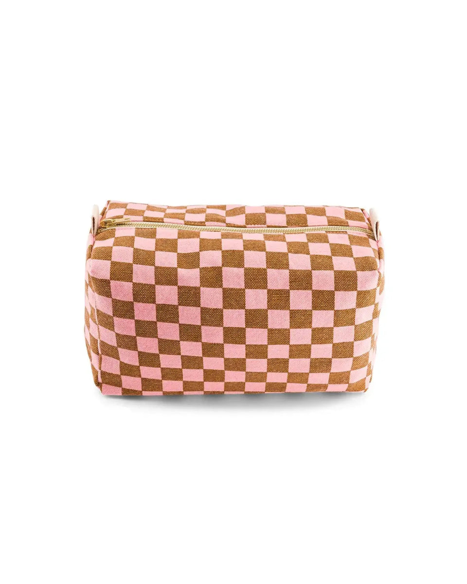 Rose in April - VIC Kulturbeutel • Checks Strawberry/Caramel - Beutel - ROSA ECK Concept Store