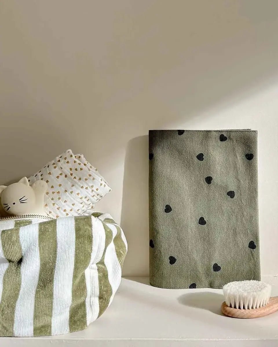 Rose in April - VIC Kulturbeutel • Stripes Kaki Terry - Beutel - ROSA ECK Concept Store