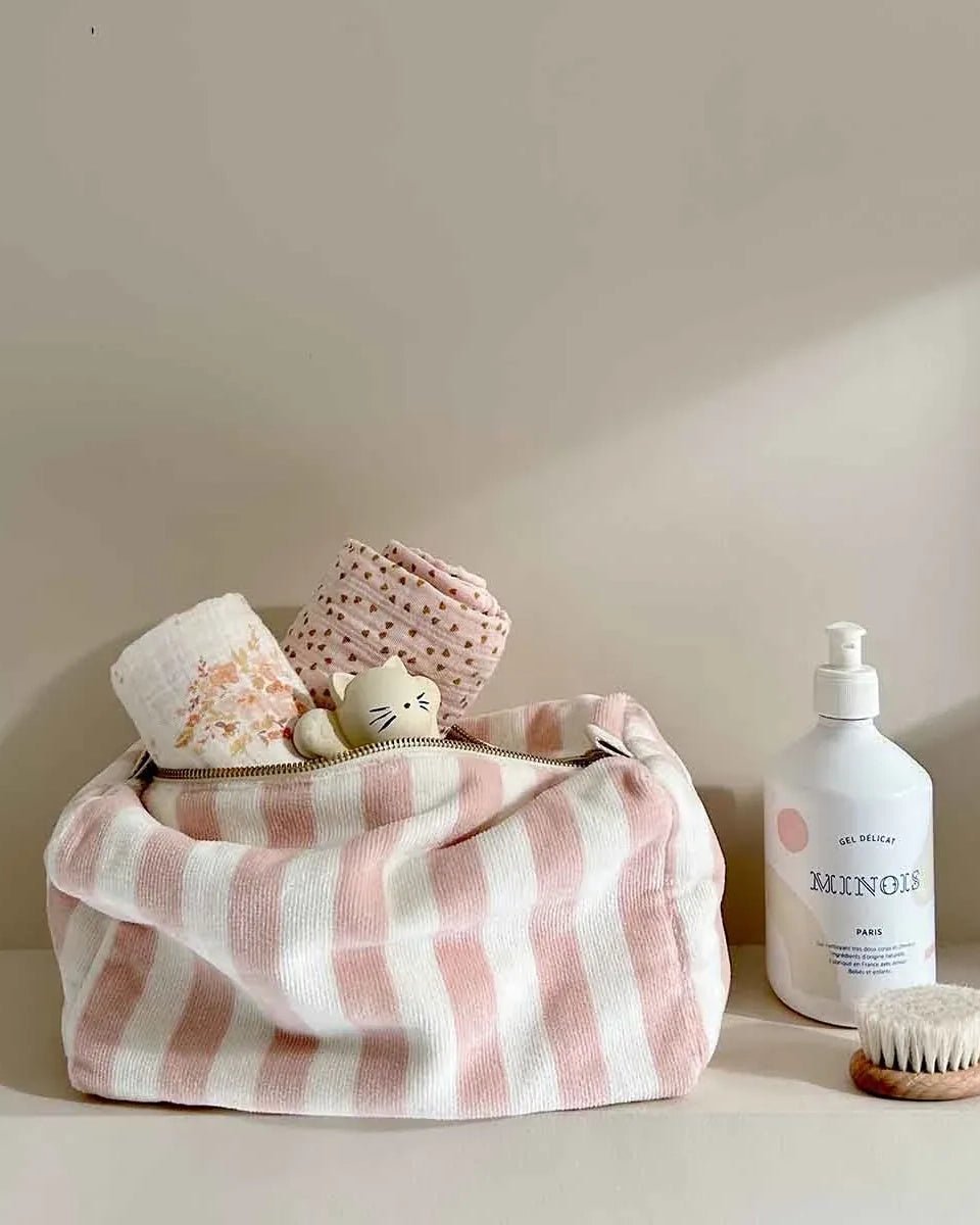 Rose in April - VIC Kulturbeutel • Stripes Light Pink Terry - Beutel - ROSA ECK Concept Store