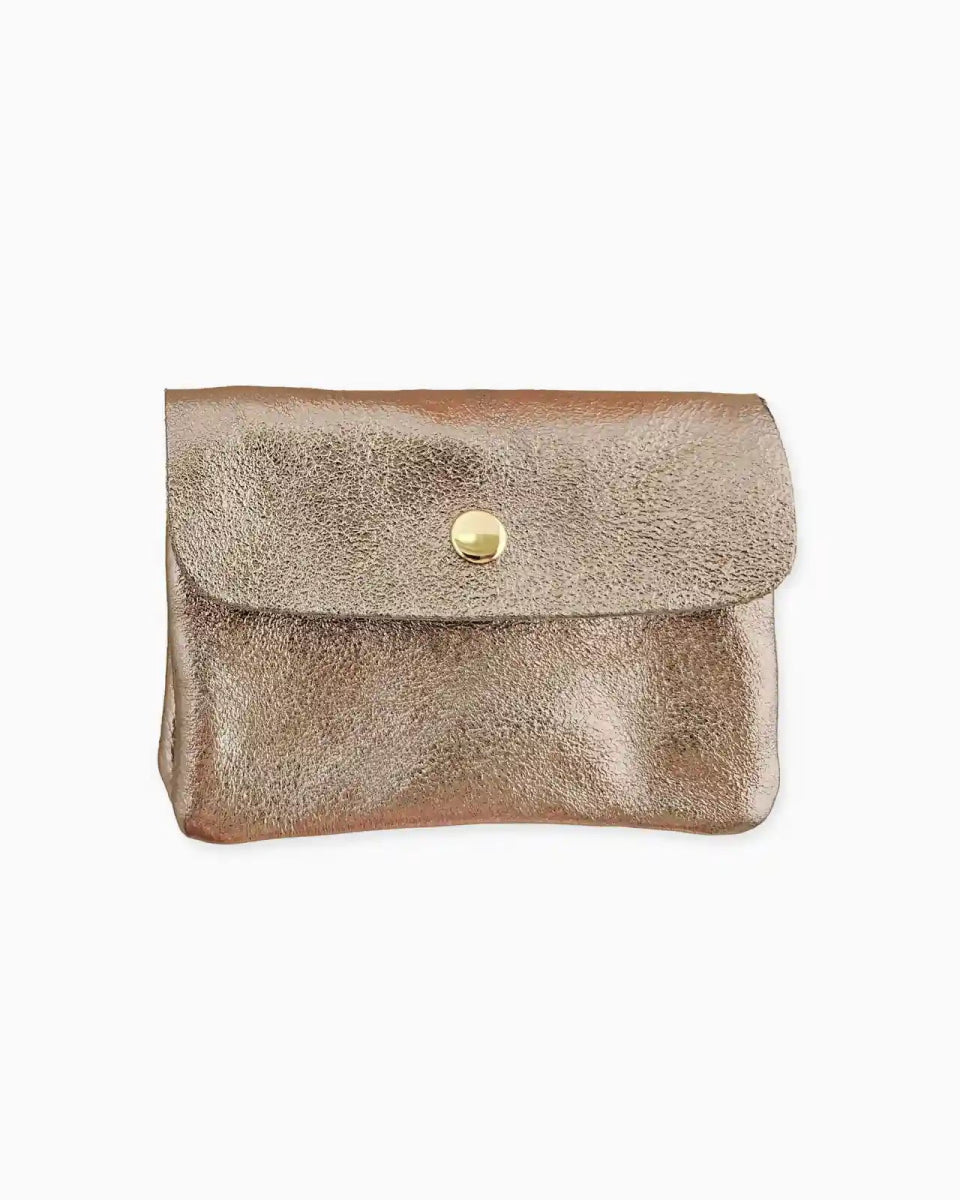 Royal Marais - Geldbeutel aus metallischem Leder • Beige - Geldbeutel - ROSA ECK Concept Store