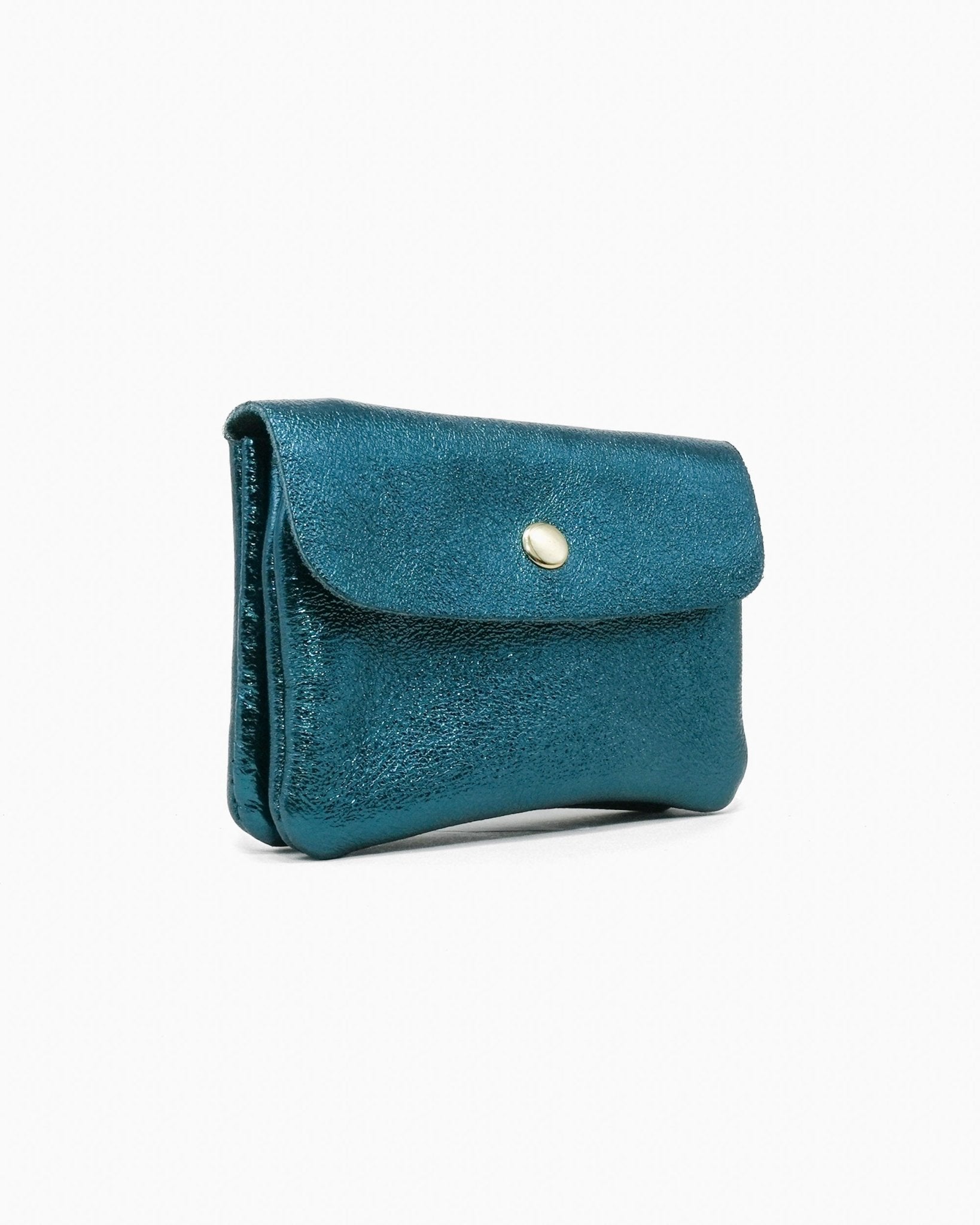 Royal Marais - Geldbeutel aus metallischem Leder | Entenblau - ROSA ECK - Blau, Geldbörse,