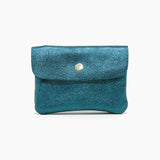 Royal Marais - Geldbeutel aus metallischem Leder | Entenblau - ROSA ECK - Blau, Geldbörse,