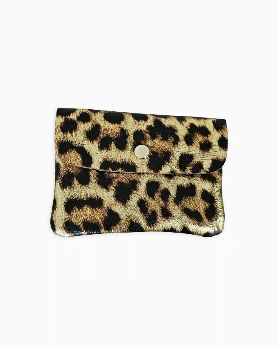 Royal Marais - Geldbeutel aus metallischem Leder • Helles Leopard - ROSA ECK Concept Store