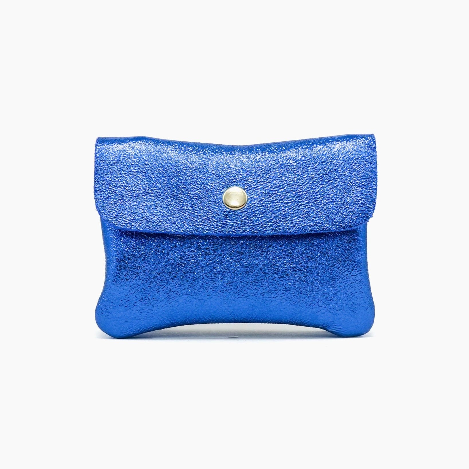 Royal Marais - Geldbeutel aus metallischem Leder | Königsblau - ROSA ECK - Blau, Geldbörse,