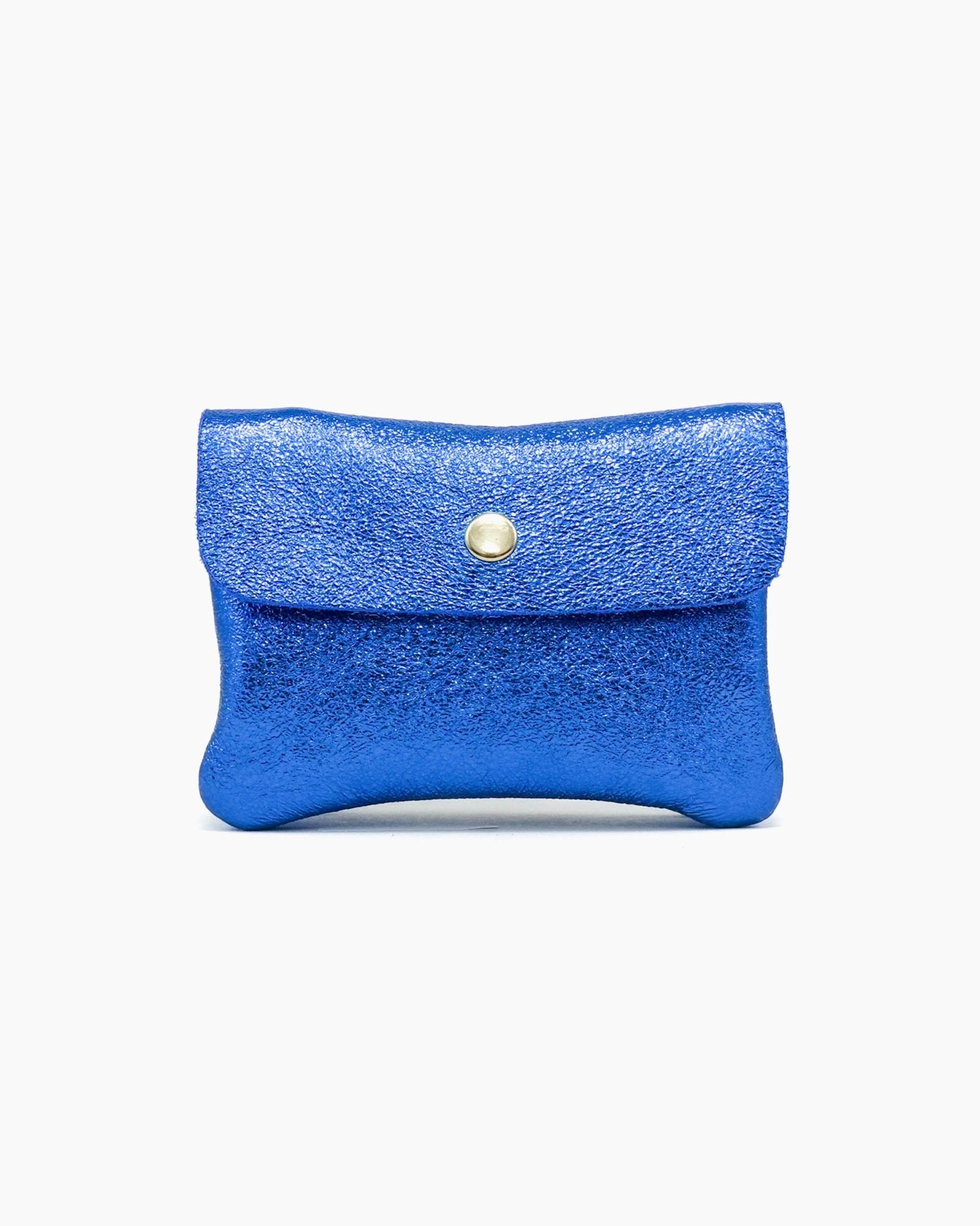 Royal Marais - Geldbeutel aus metallischem Leder | Königsblau - ROSA ECK - Blau, Geldbörse,
