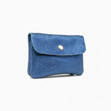 Royal Marais - Geldbeutel aus metallischem Leder | Marineblau - ROSA ECK - Blau, Geldbörse,