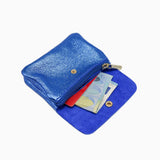 Royal Marais - Geldbeutel aus metallischem Leder | Marineblau - ROSA ECK - Blau, Geldbörse,