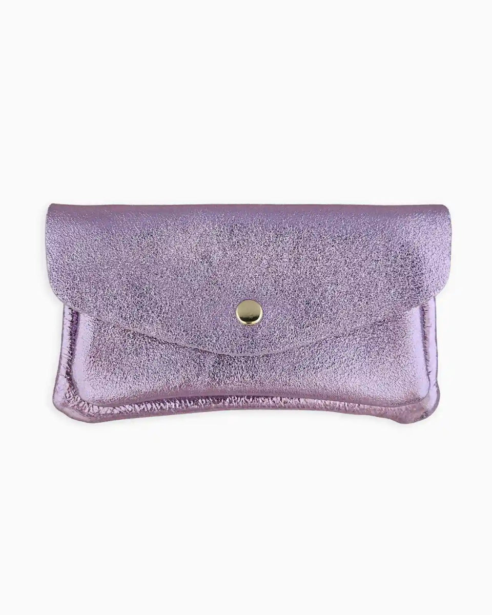 Royal Marais - Geldbeutel aus metallischem Leder mit 2 Taschen • Lila - Geldbeutel - ROSA ECK Concept Store