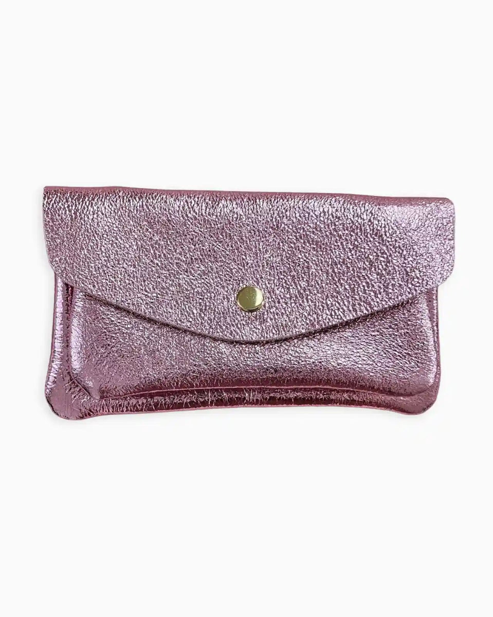 Royal Marais - Geldbeutel aus metallischem Leder mit 2 Taschen • Rosa - ROSA ECK Concept Store
