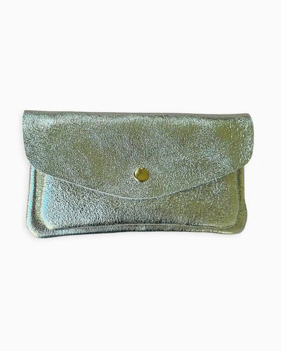 Royal Marais - Geldbeutel aus metallischem Leder mit 2 Taschen • Silber - ROSA ECK Concept Store