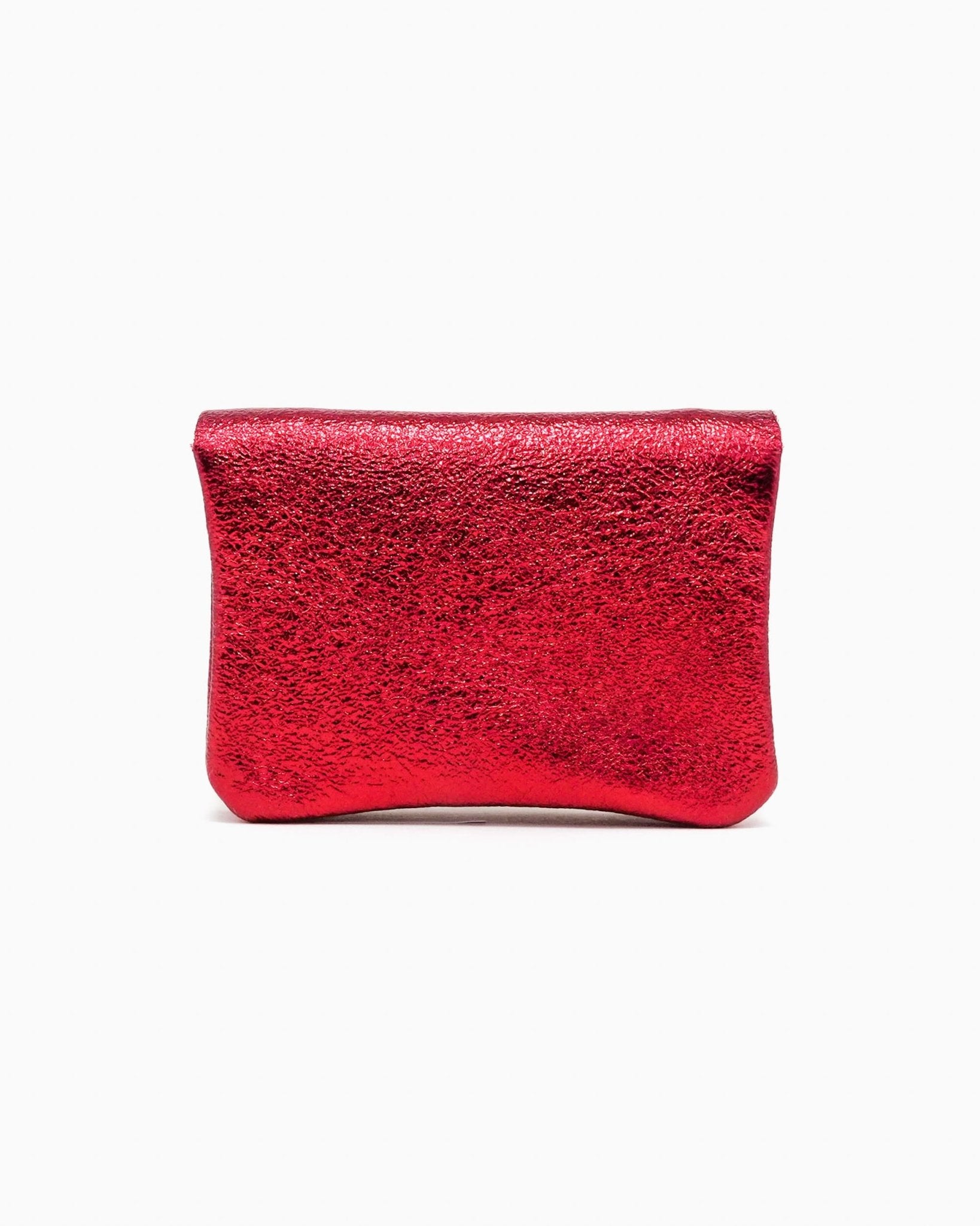 Royal Marais - Geldbeutel aus metallischem Leder | Rot - ROSA ECK - Geldbörse, ,