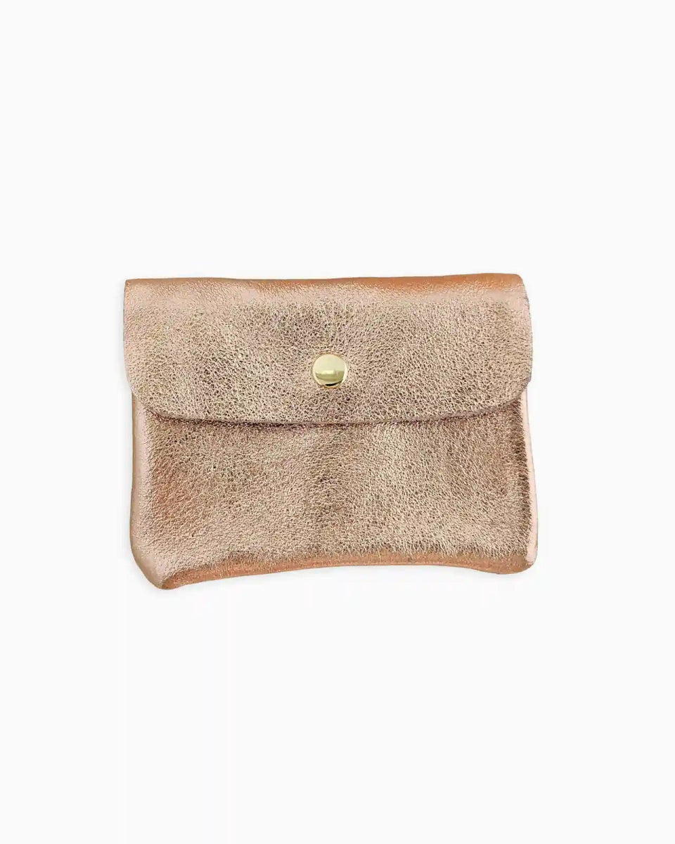 Royal Marais - Kleiner Geldbeutel aus metallischem Leder • Beige - Geldbeutel - ROSA ECK Concept Store