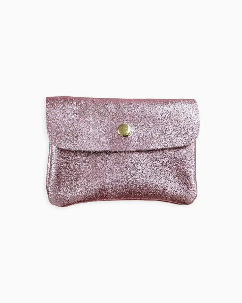 Royal Marais - Kleiner Geldbeutel aus metallischem Leder • Rosa - Geldbeutel - ROSA ECK Concept Store
