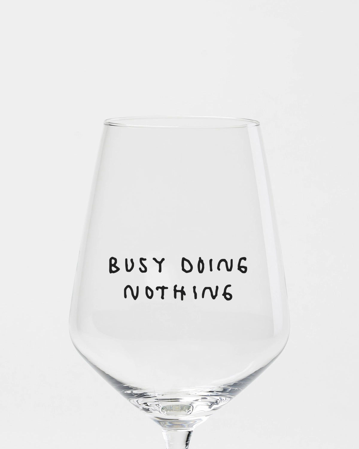 selekkt - BUSY DOING NOTHING Weinglas mit Spruch - Trinkglas - ROSA ECK Concept Store
