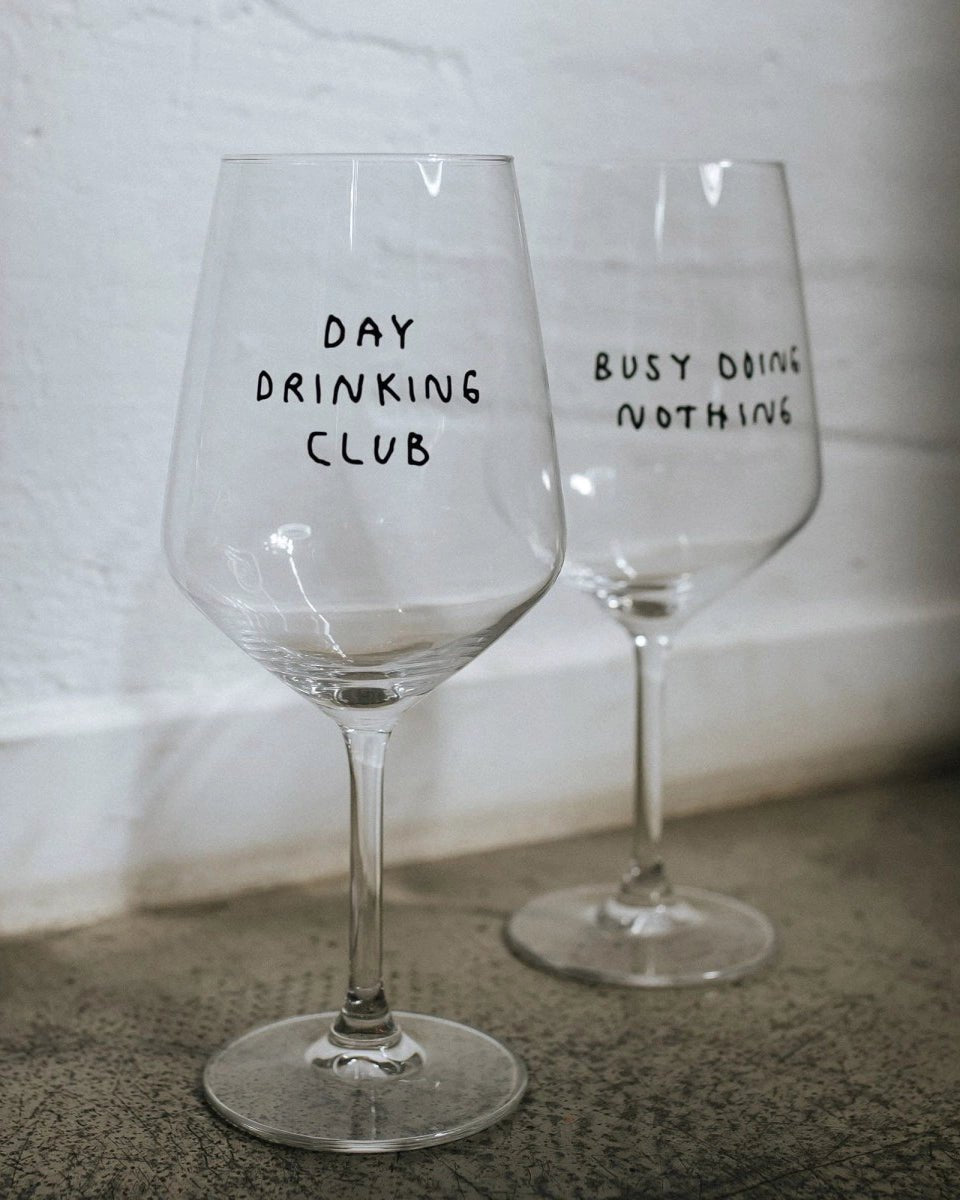 selekkt - DAY DRINKING CLUB Glas mit Spruch - Trinkglas - ROSA ECK Concept Store