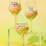 selekkt - DOLCE VINO Weinglas mit Spruch - Trinkglas - ROSA ECK Concept Store