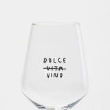 selekkt - DOLCE VINO Weinglas mit Spruch - Trinkglas - ROSA ECK Concept Store