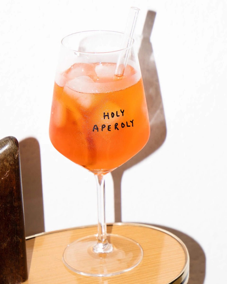 selekkt - HOLY APEROLY Glas mit Spruch - Trinkglas - ROSA ECK Concept Store
