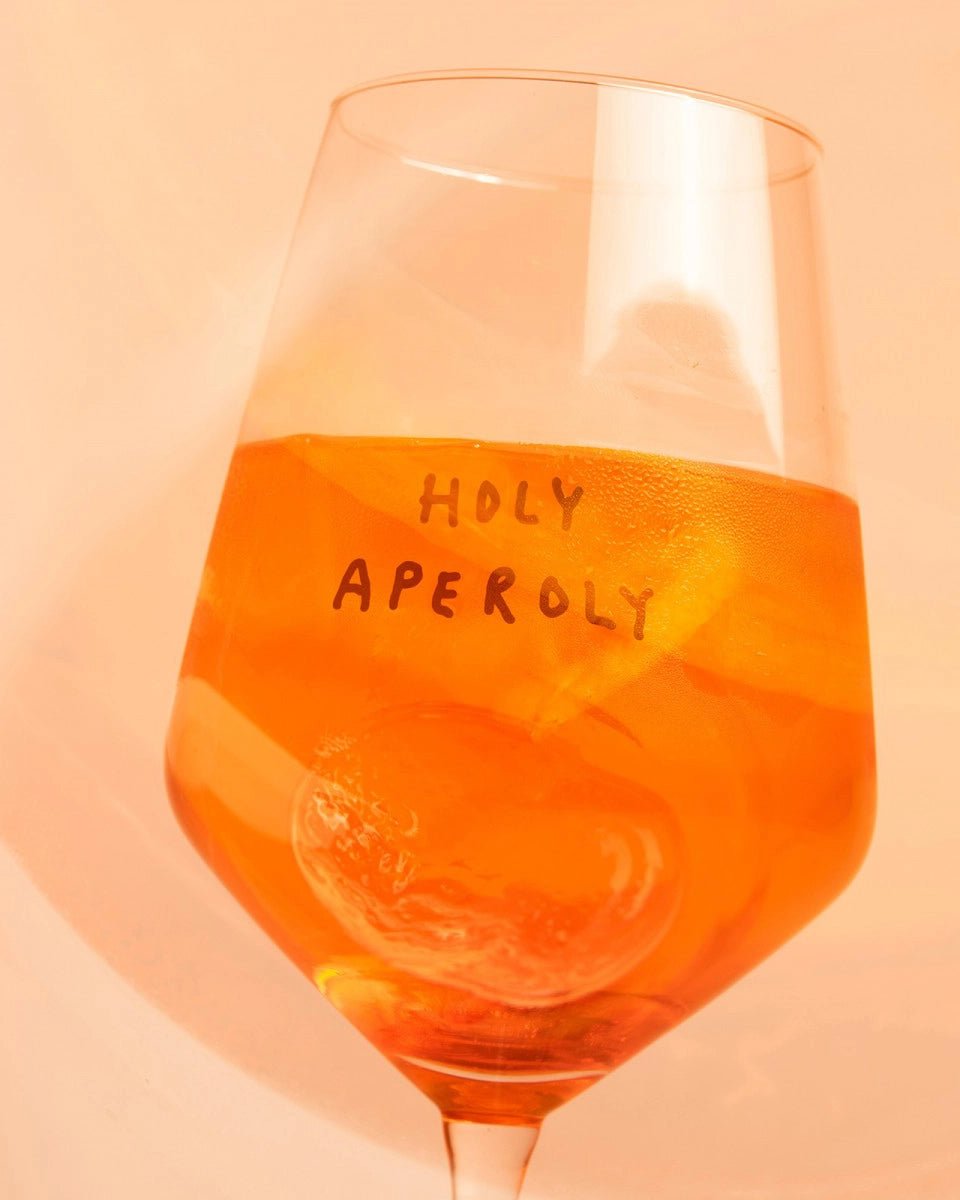 selekkt - HOLY APEROLY Glas mit Spruch - Trinkglas - ROSA ECK Concept Store