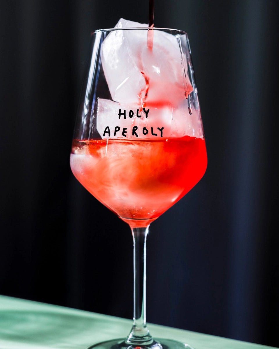 selekkt - HOLY APEROLY Glas mit Spruch - Trinkglas - ROSA ECK Concept Store