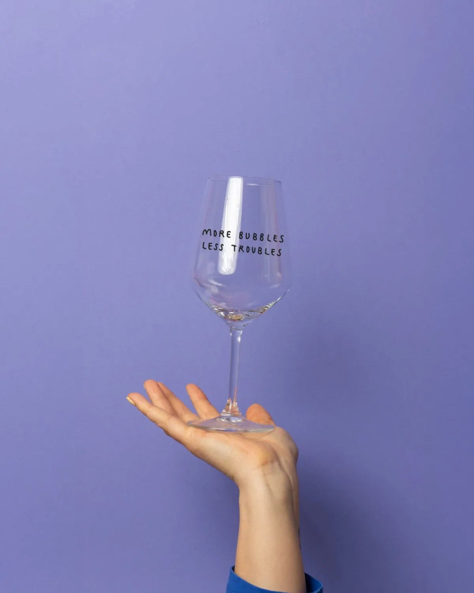 selekkt - MORE BUBBLES LESS TROUBLES Glas für Spritz - Trinkglas - ROSA ECK Concept Store