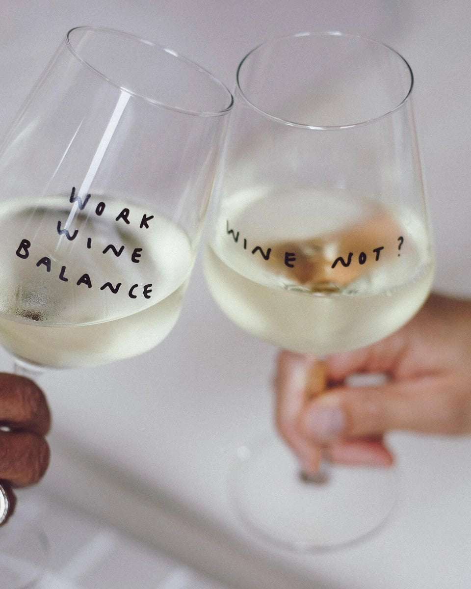 selekkt - WINE NOT? Weinglas mit Spruch - Trinkglas - ROSA ECK Concept Store