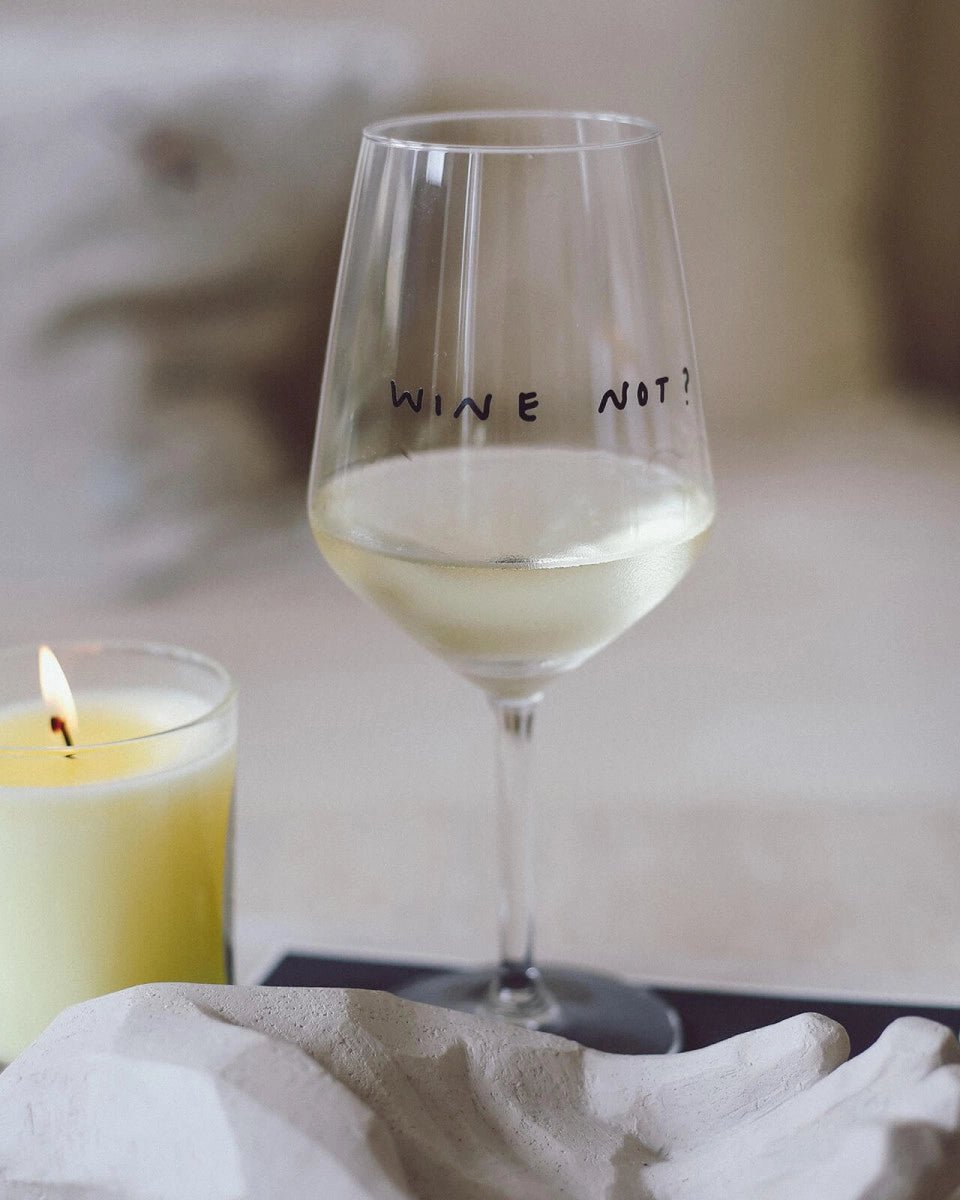 selekkt - WINE NOT? Weinglas mit Spruch - Trinkglas - ROSA ECK Concept Store