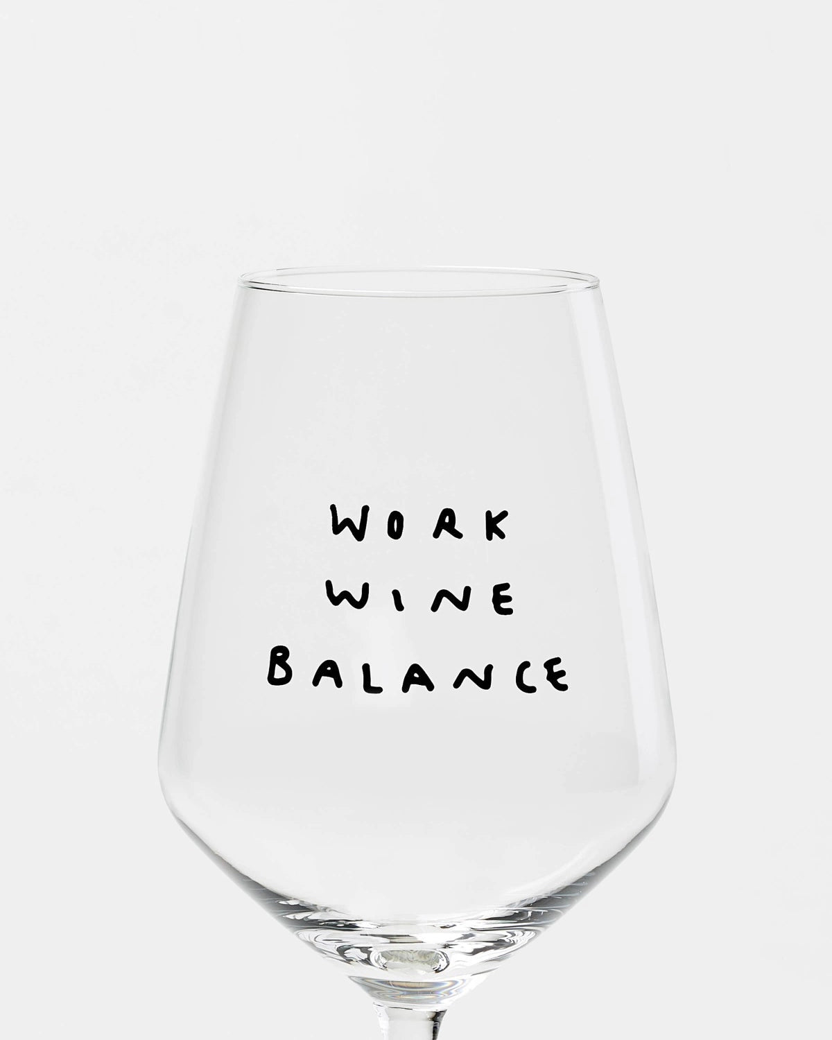 selekkt - WORK WINE BALANCE Weinglas mit Spruch - Trinkglas - ROSA ECK Concept Store