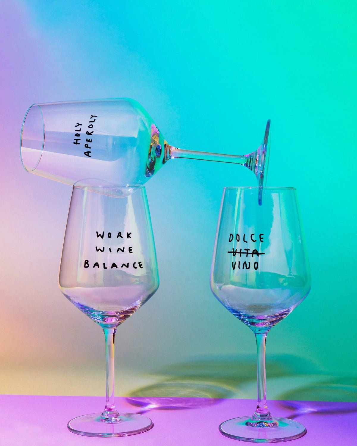 selekkt - WORK WINE BALANCE Weinglas mit Spruch - Trinkglas - ROSA ECK Concept Store