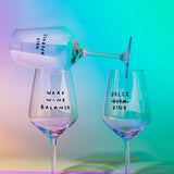 selekkt - WORK WINE BALANCE Weinglas mit Spruch - Trinkglas - ROSA ECK Concept Store