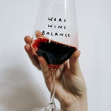 selekkt - WORK WINE BALANCE Weinglas mit Spruch - Trinkglas - ROSA ECK Concept Store