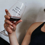 selekkt - WORK WINE BALANCE Weinglas mit Spruch - Trinkglas - ROSA ECK Concept Store