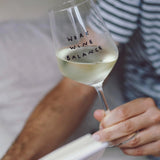 selekkt - WORK WINE BALANCE Weinglas mit Spruch - Trinkglas - ROSA ECK Concept Store